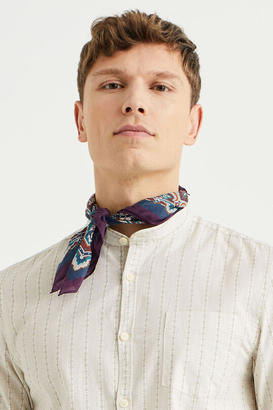 Écharpe de mélange de soie à motif homme, Multicolore