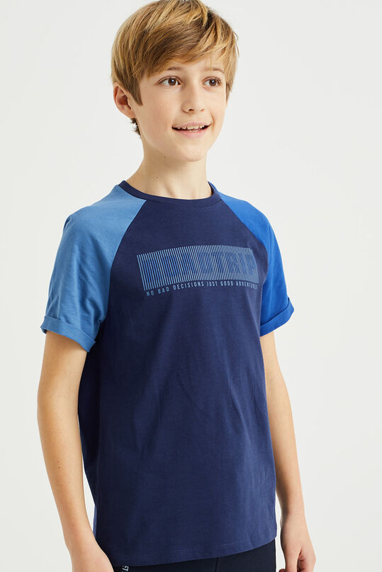 T-shirt à application garçon, Bleu de cobalt