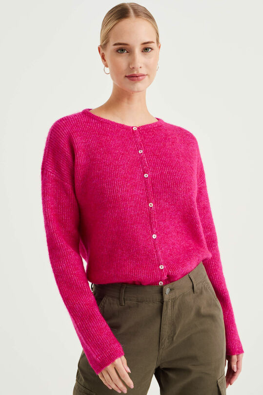 Gilet tricoté de mélange de laine femme, Rose