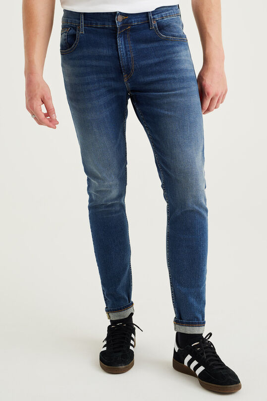 Jeans stretch skinny fit homme, Bleu foncé