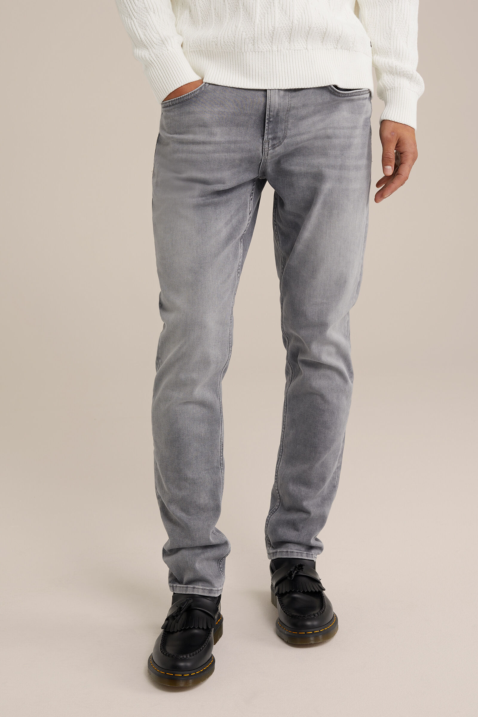 Jean slim best sale gris clair homme