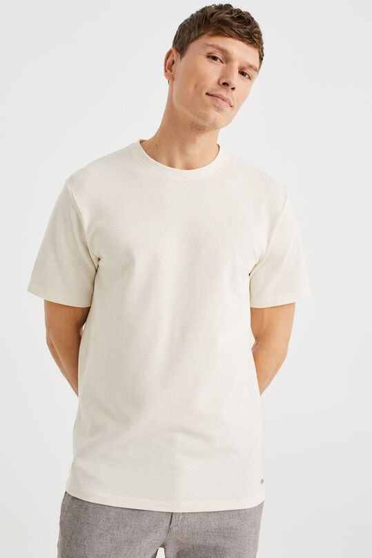 T-shirt à structure homme, Blanc cassé