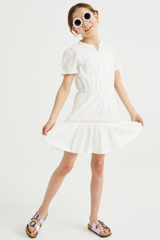 Robe à broderie anglaise fille, Blanc