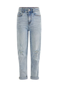 Jeans high rise tapered fille, Bleu eclair