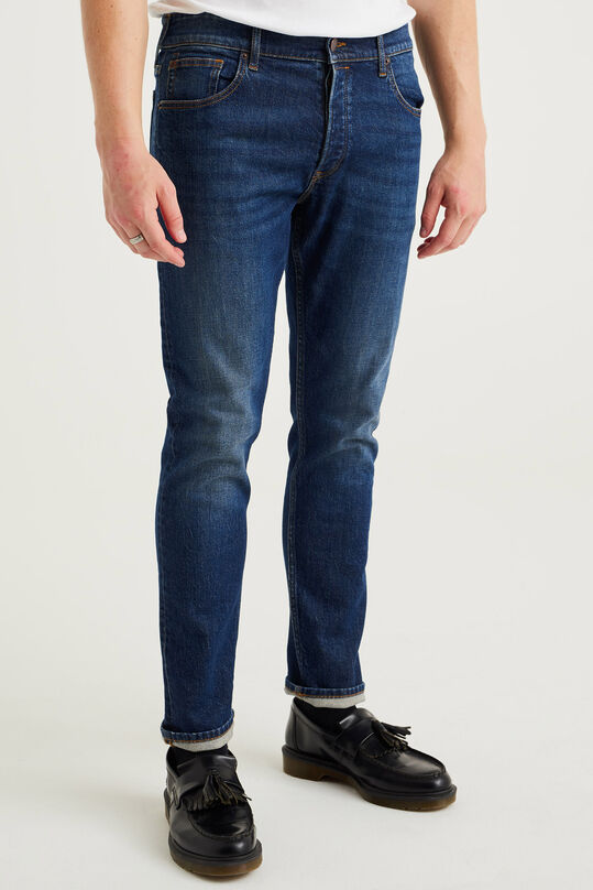 Jeans slim fit comfort stretch homme, Bleu foncé