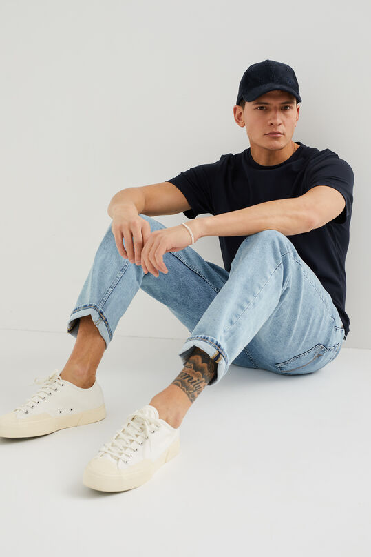 Jeans tapered fit avec stretch homme, Bleu eclair