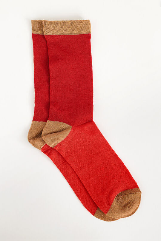 Chaussettes à bloc de couleur femme, Rouge vif