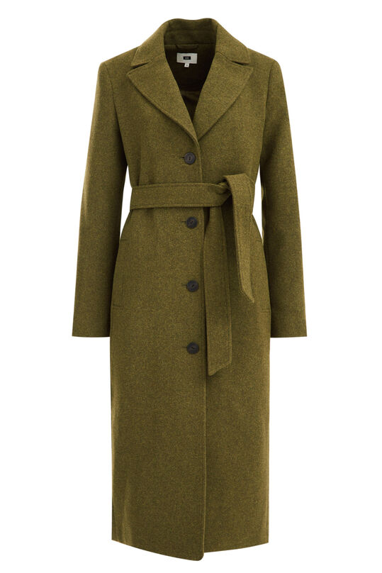 Manteau de mélange de laine femme, Vert foncé