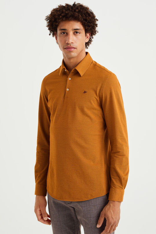 Chemise tall fit à col polo, Jaune ocre