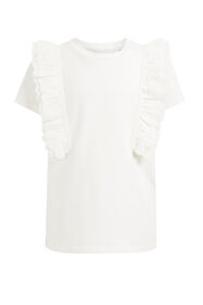 T-shirt à broderie anglaise fille, Blanc