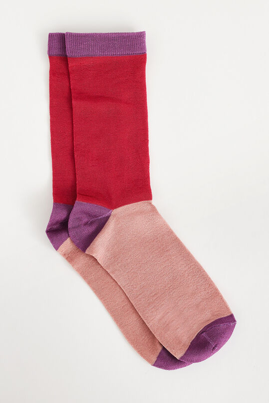 Chaussettes à bloc de couleur femme, Rose vif