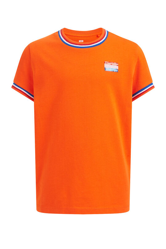 T-shirt à application pailletée fille, Orange