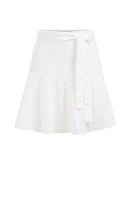 Jupe-short à broderie anglaise femme, Blanc
