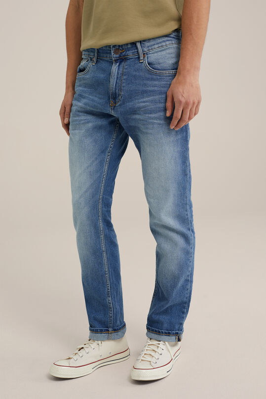 Jeans regular fit stretch moyen homme, Bleu eclair