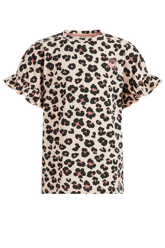 T-shirt à motif léopard fille, Vieux rose