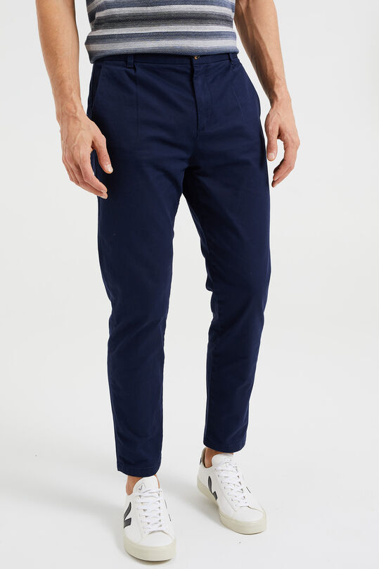 Chino tapered fit homme, Bleu marine