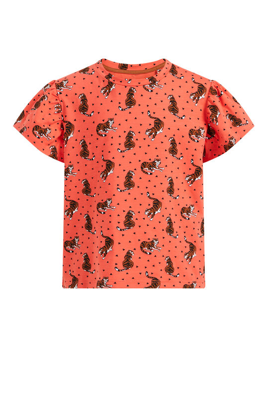 T-shirt à motif fille, Rose corail