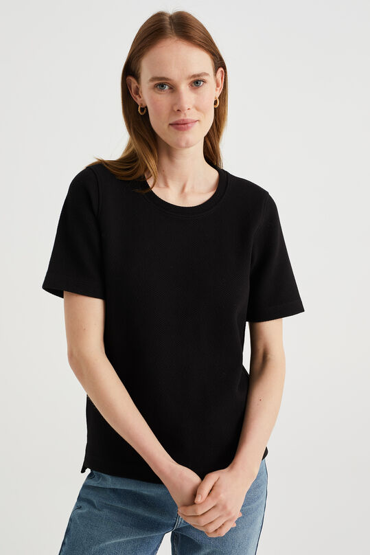 Sweat-shirt à structure femme, Noir