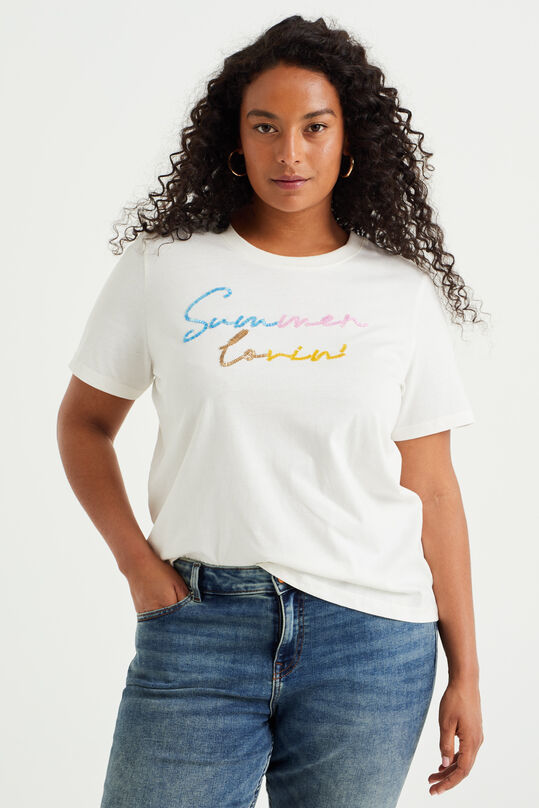 T-shirt à application femme - Curve, Blanc