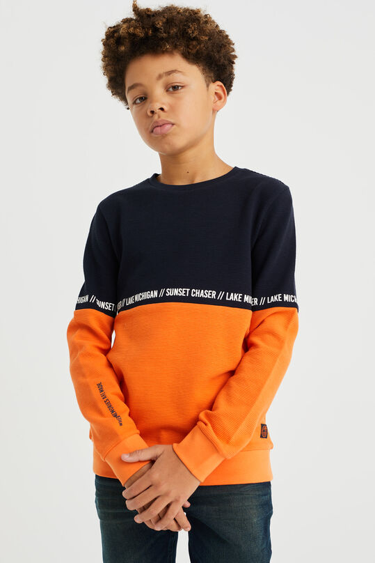 T-shirt à bloc de couleur garçon, Orange