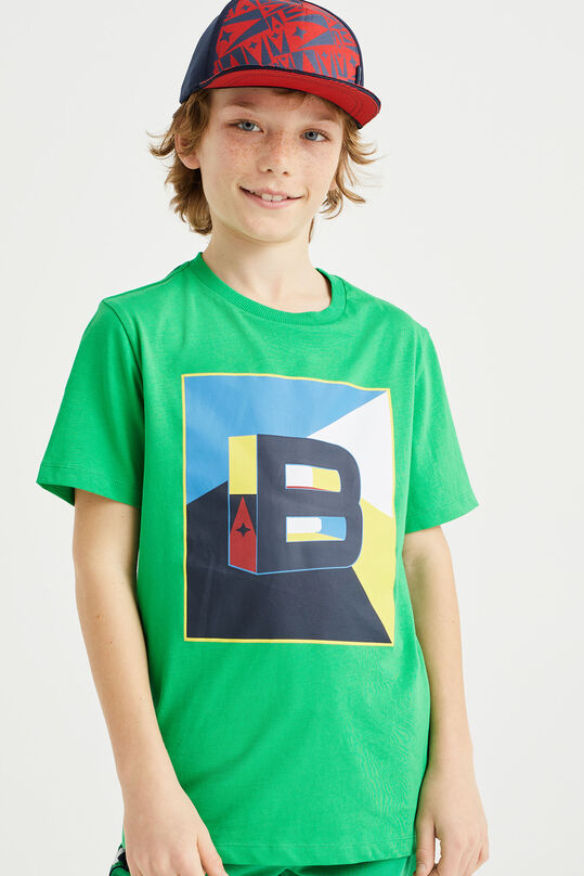 T-shirt garçon avec imprimé, Vert