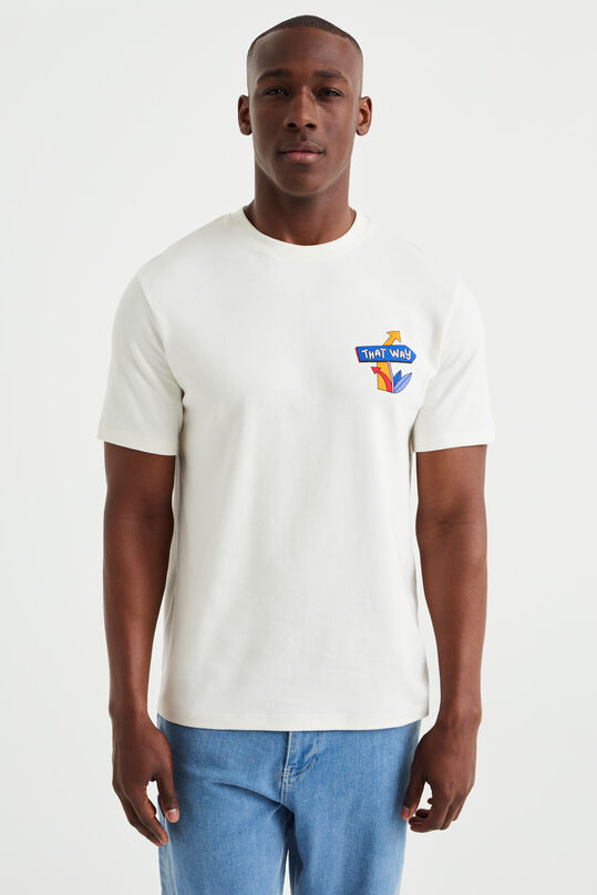 T-shirt à application homme, Blanc cassé