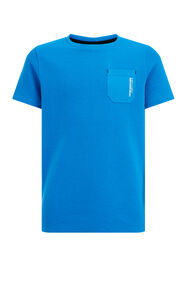 T-shirt de tissu côtelé garçon, Bleu