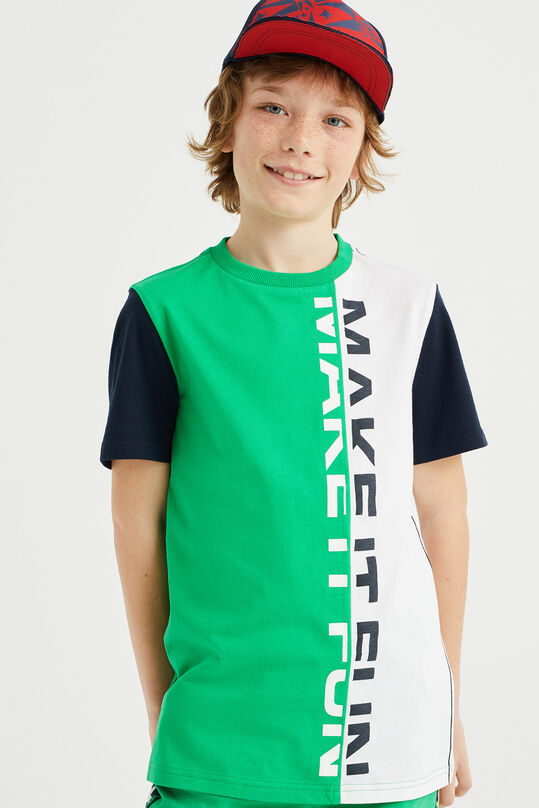T-shirt à bloc de couleur garçon, Vert
