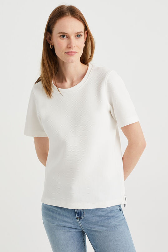 Sweat-shirt à structure femme, Blanc