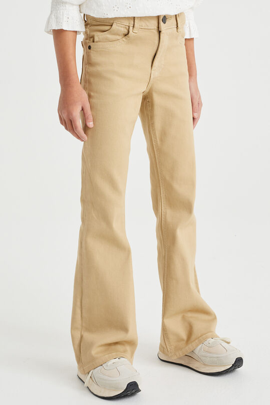 Jeans flared stretch fille, Beige