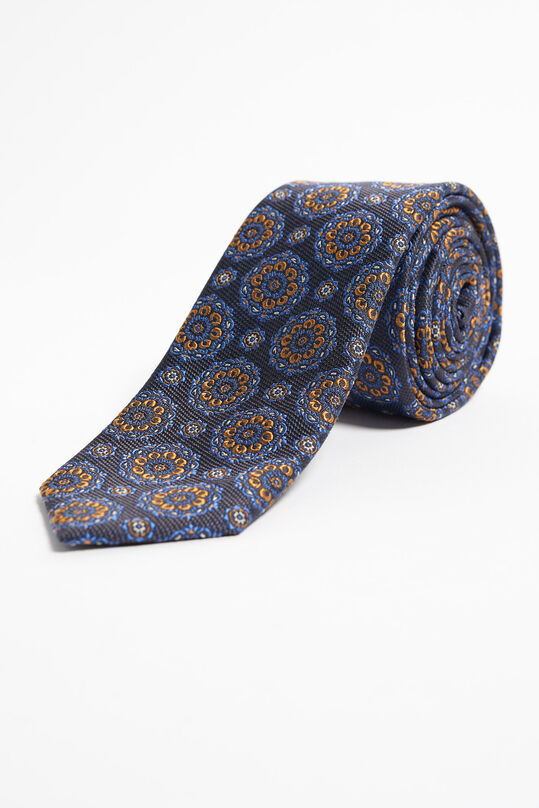 Cravate de mélange de soie à motif homme, Bleu de cobalt