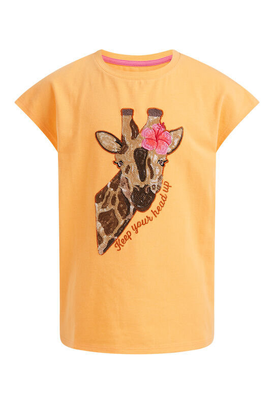 T-shirt à application de paillettes fille, Orange