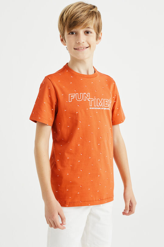 T-shirt à motif garçon, Orange