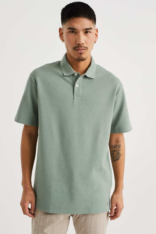 Polo relaxed fit à structure homme, Vert clair