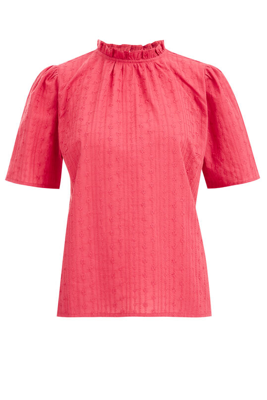 Chemisier à broderie anglaise femme, Rose vif