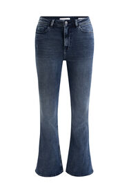 Jeans high rise flared stretch femme - Curve, Bleu foncé