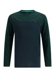 T-shirt à motif et bloc de couleur garçon, Vert foncé