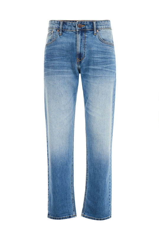 Jeans regular fit stretch moyen homme, Bleu eclair