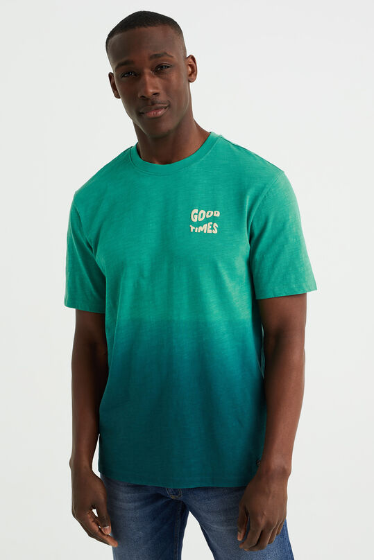 T-shirt tie-dye à application homme, Vert
