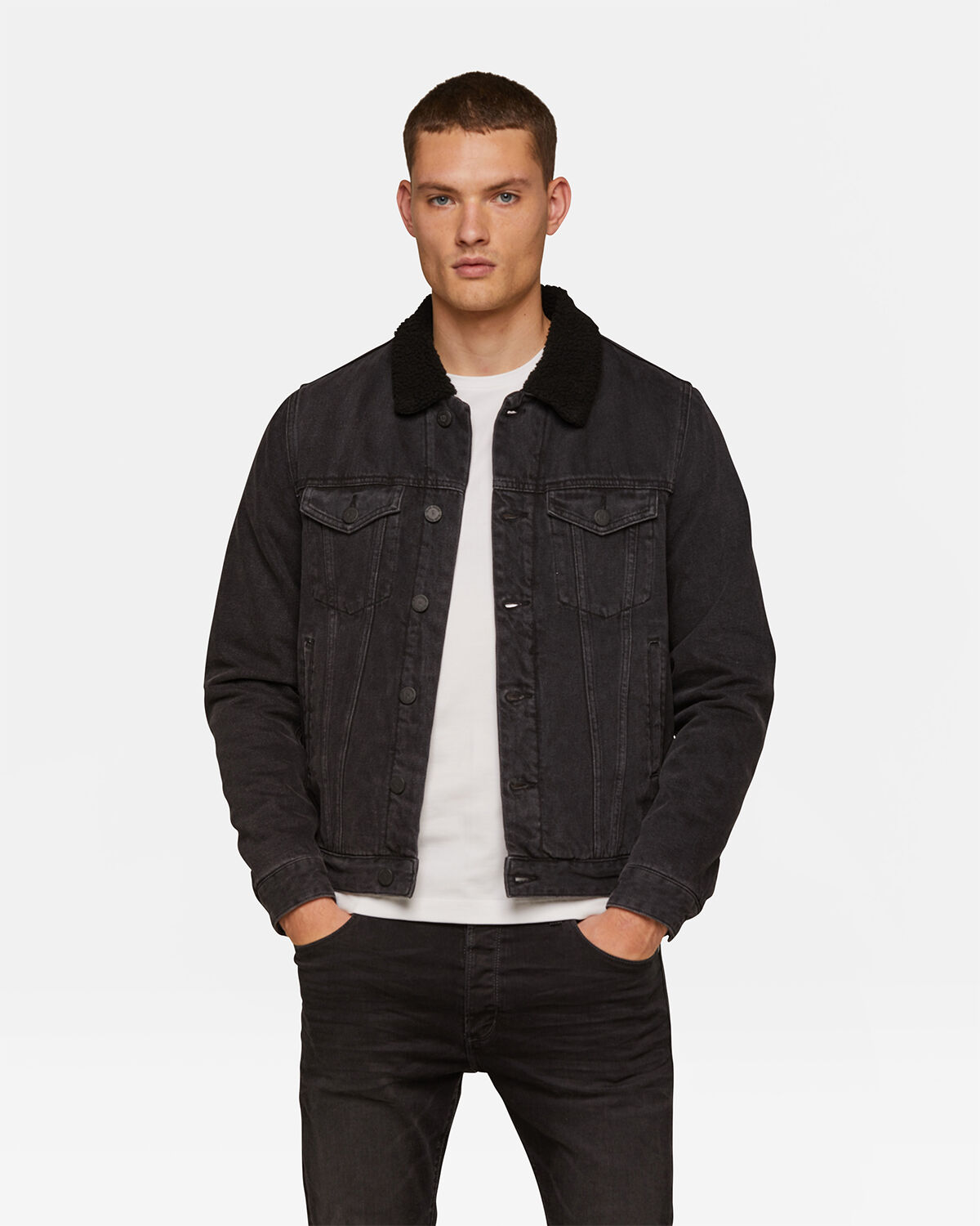 Veste sherpa trucker homme top