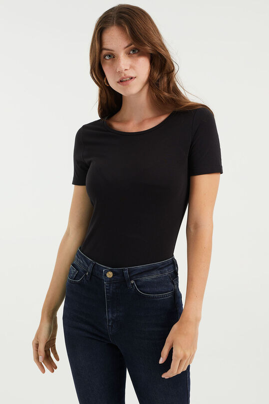 T-shirt cotton femme, Noir