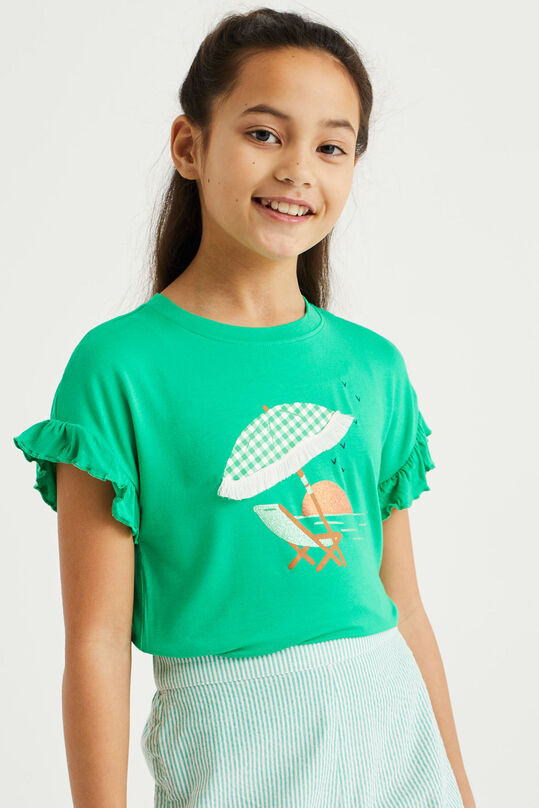 T-shirt fille avec imprimé, Vert