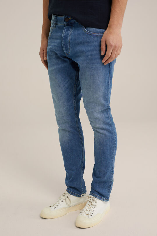 Jeans slim fit stretch médium homme, Bleu