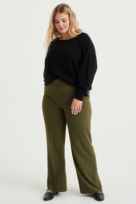 Pantalon wide leg femme - Curve, Vert foncé