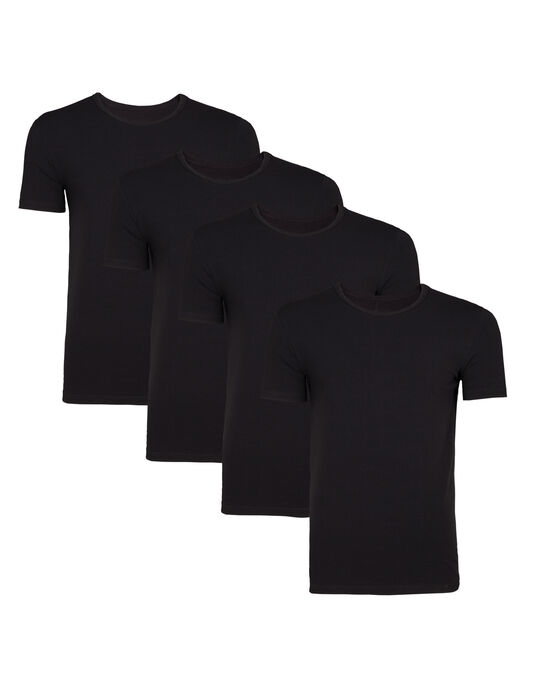 T-shirt homme, pack de 4, Noir