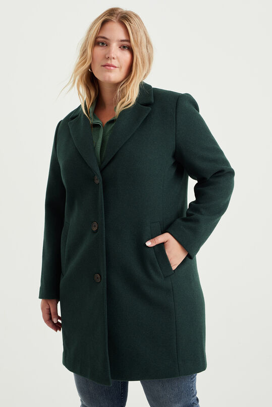 Manteau de mélange de laine femme - Curve, Vert foncé