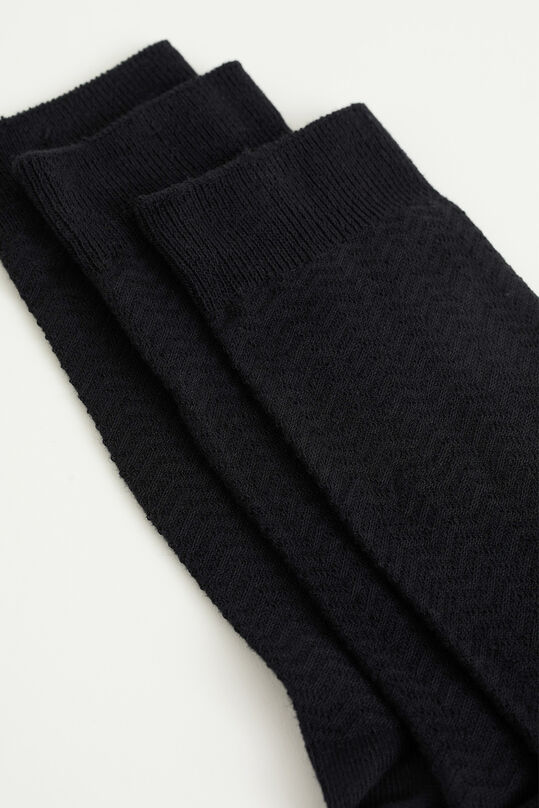 Chaussettes à structure homme, pack de 3, Noir
