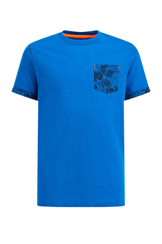 T-shirt à poche poitrine garçon, Bleu de cobalt