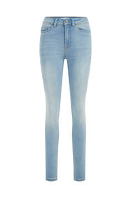 Jeans high rise skinny stretch femme, Bleu eclair