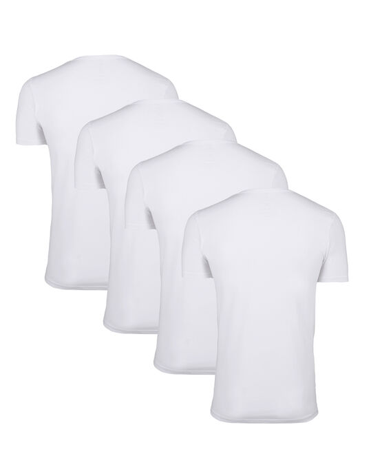 T-shirt homme, pack de 4, Blanc